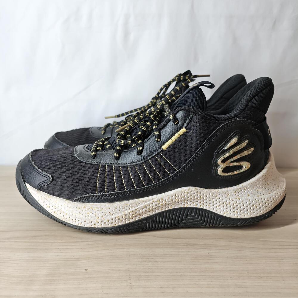 Under Armour Curry Shoes Mens Size 11 Black Gold Basketball Sneakers 3026622-001